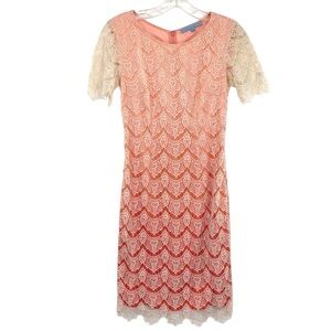 Antonio Melani Coral Ombre Lace Overlay Dress